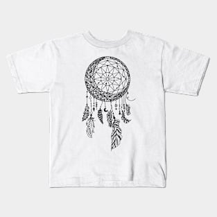 Moon Rising Mandala dream catcher Kids T-Shirt